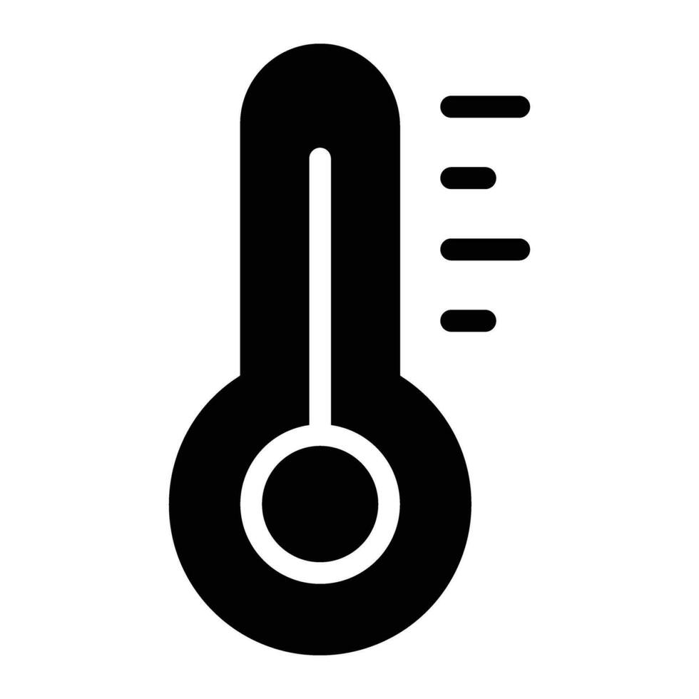 Thermometer Glyphe Symbol Hintergrund Weiß vektor