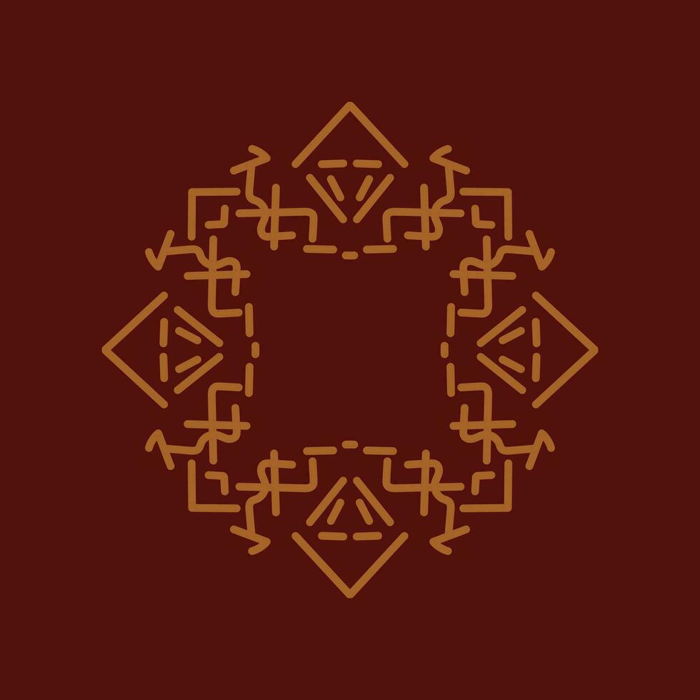 Barock Design Element oder Ornament mit Gold Farbe auf rot Hintergrund vektor