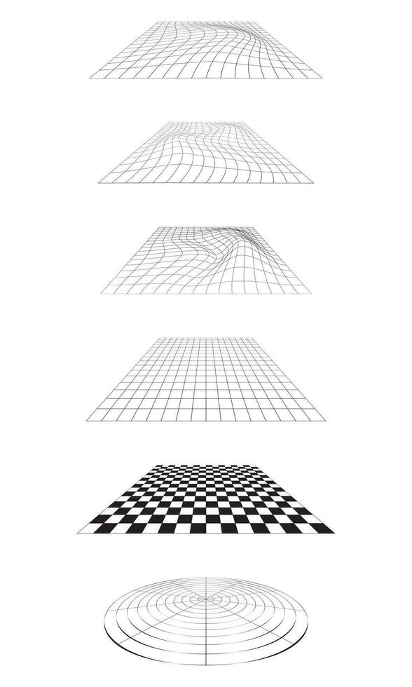 samling av trådramar annorlunda former. abstrakt trådmodell perspektiv platt design vektor
