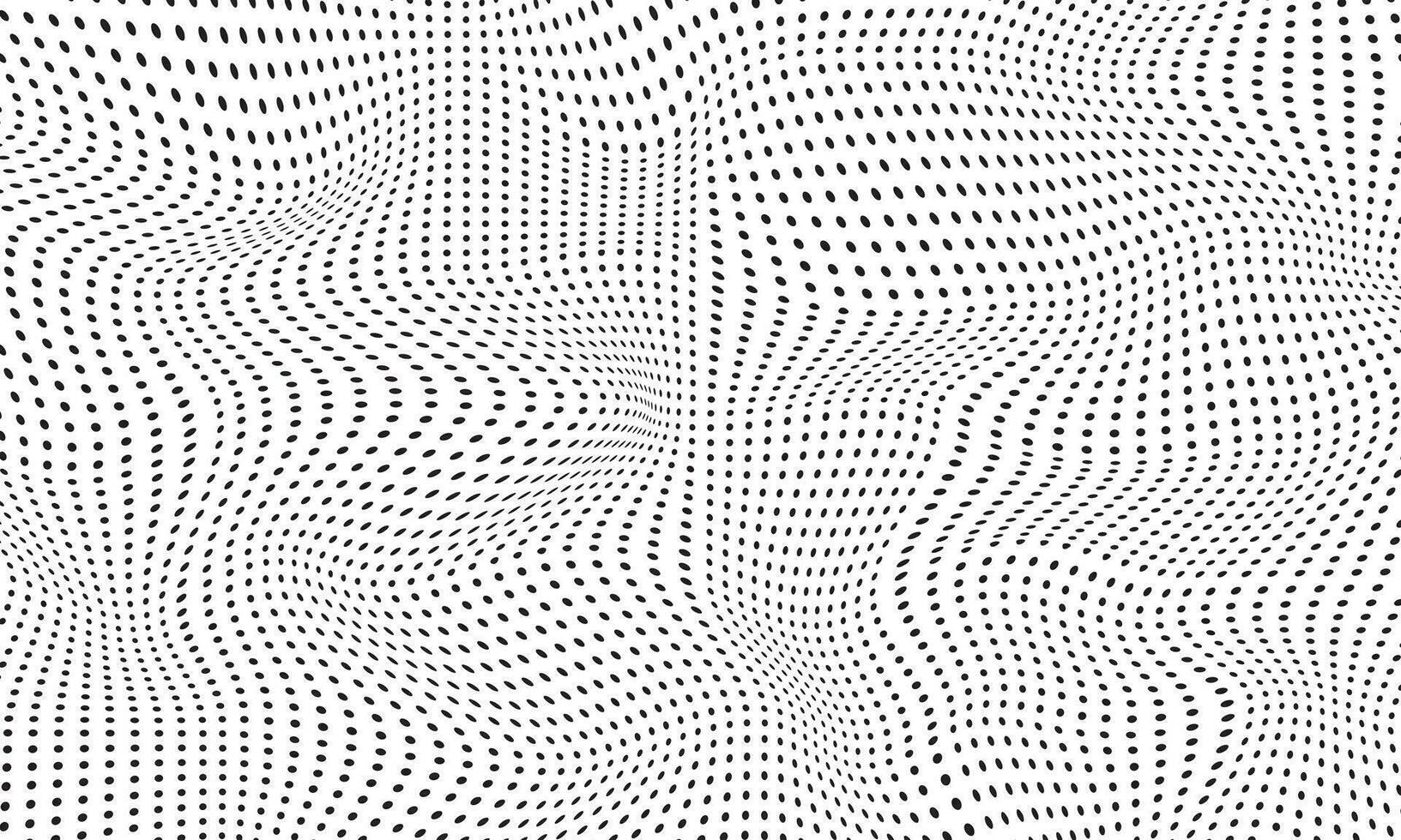 gebogen schwarz Punkte Muster abstrakt Hintergrund vektor