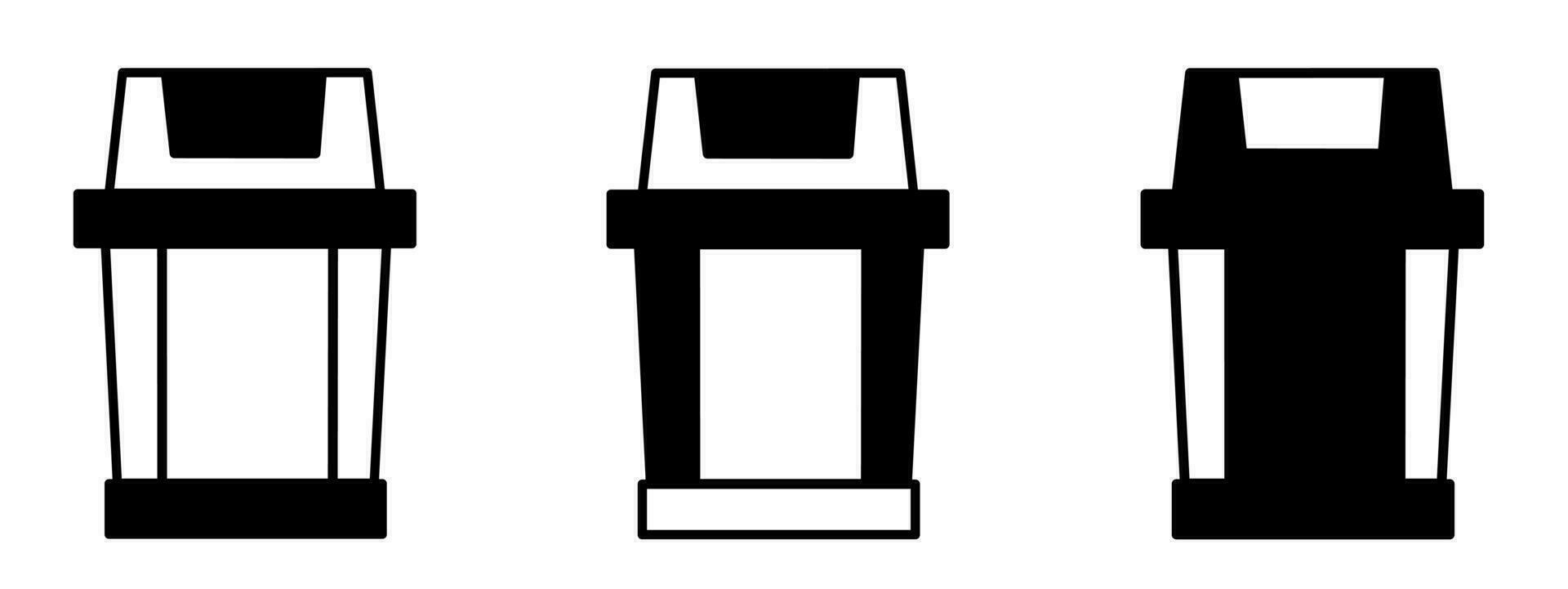 Müll Behälter Illustration. Müll Behälter Symbol Vektor Satz. Design zum Geschäft. Lager Vektor.