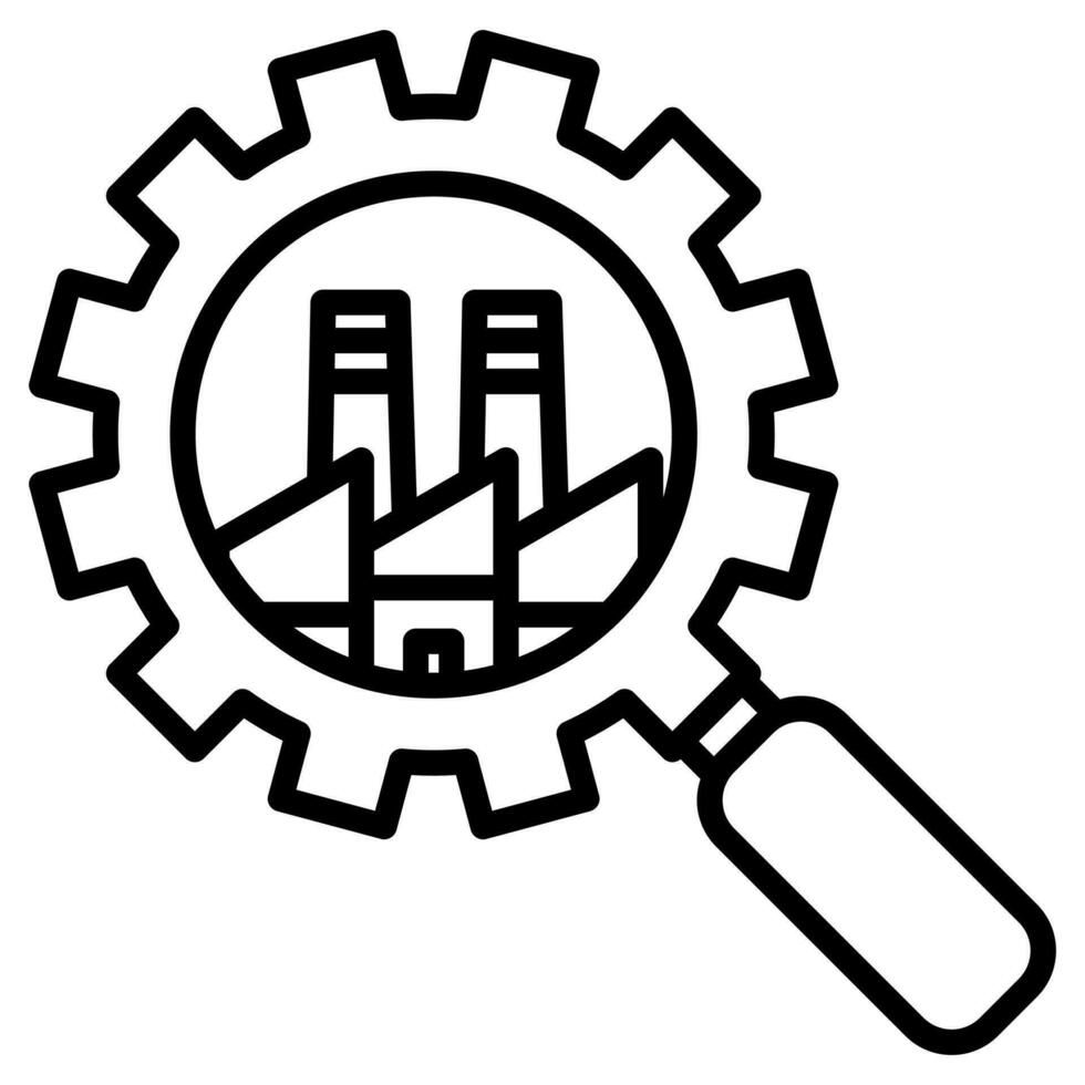 industri analys ikon linje vektor illustration