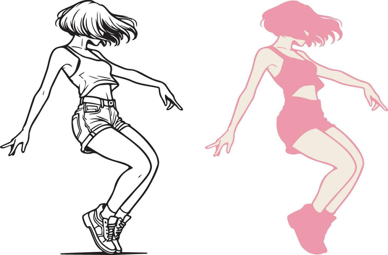 Straße tanzen Mädchen Illustration. vektor