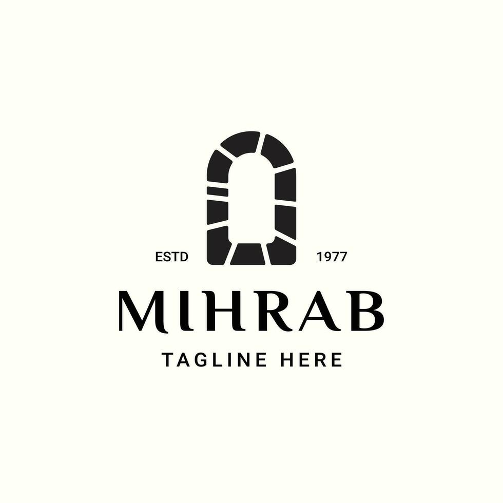 Mihrab Logo modern echt Nachlass Symbol Lager Illustration vektor