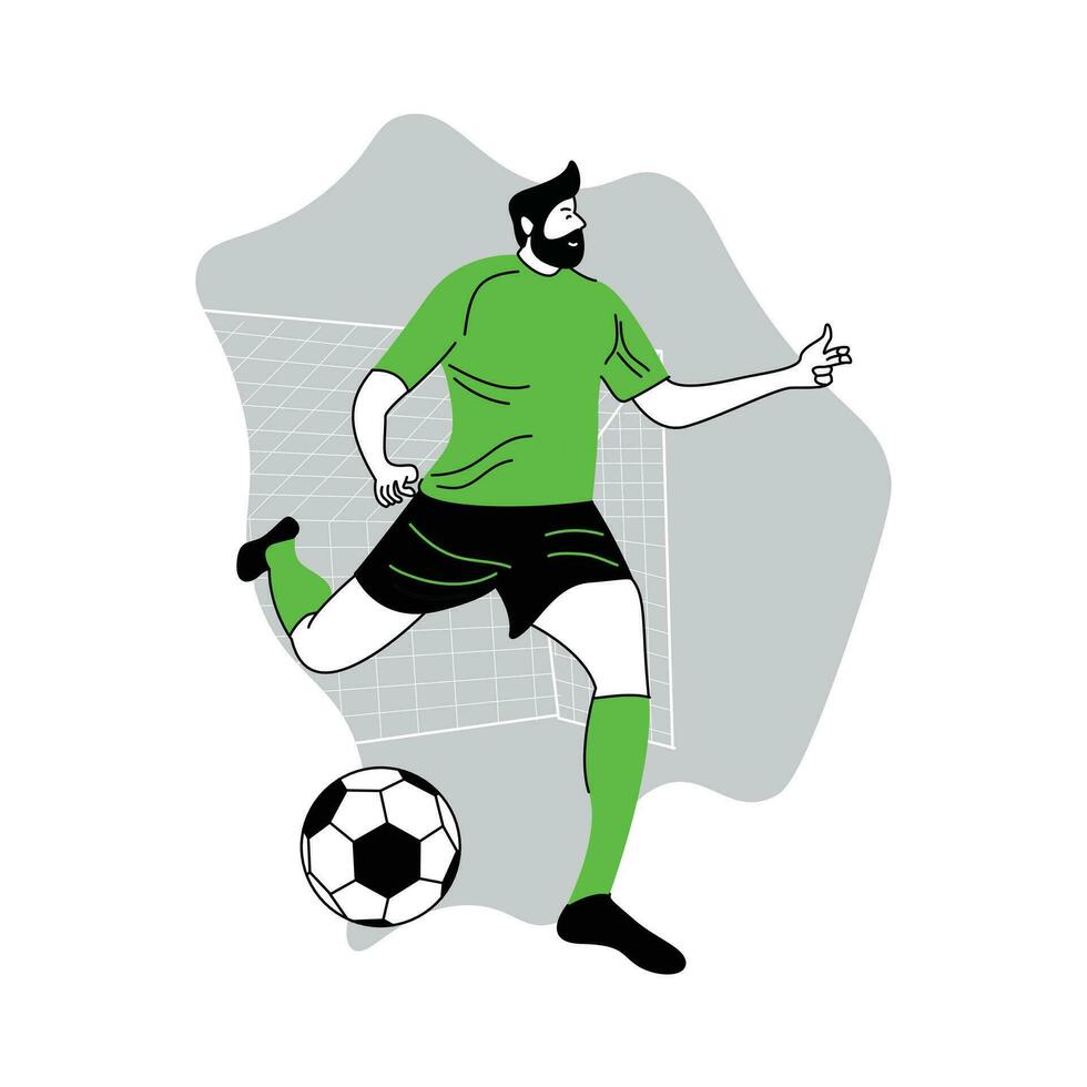 Welt Fußball Meisterschaft eben Vektor Illustration benutzt zum Grafik Design ,Spieler treten das Ball