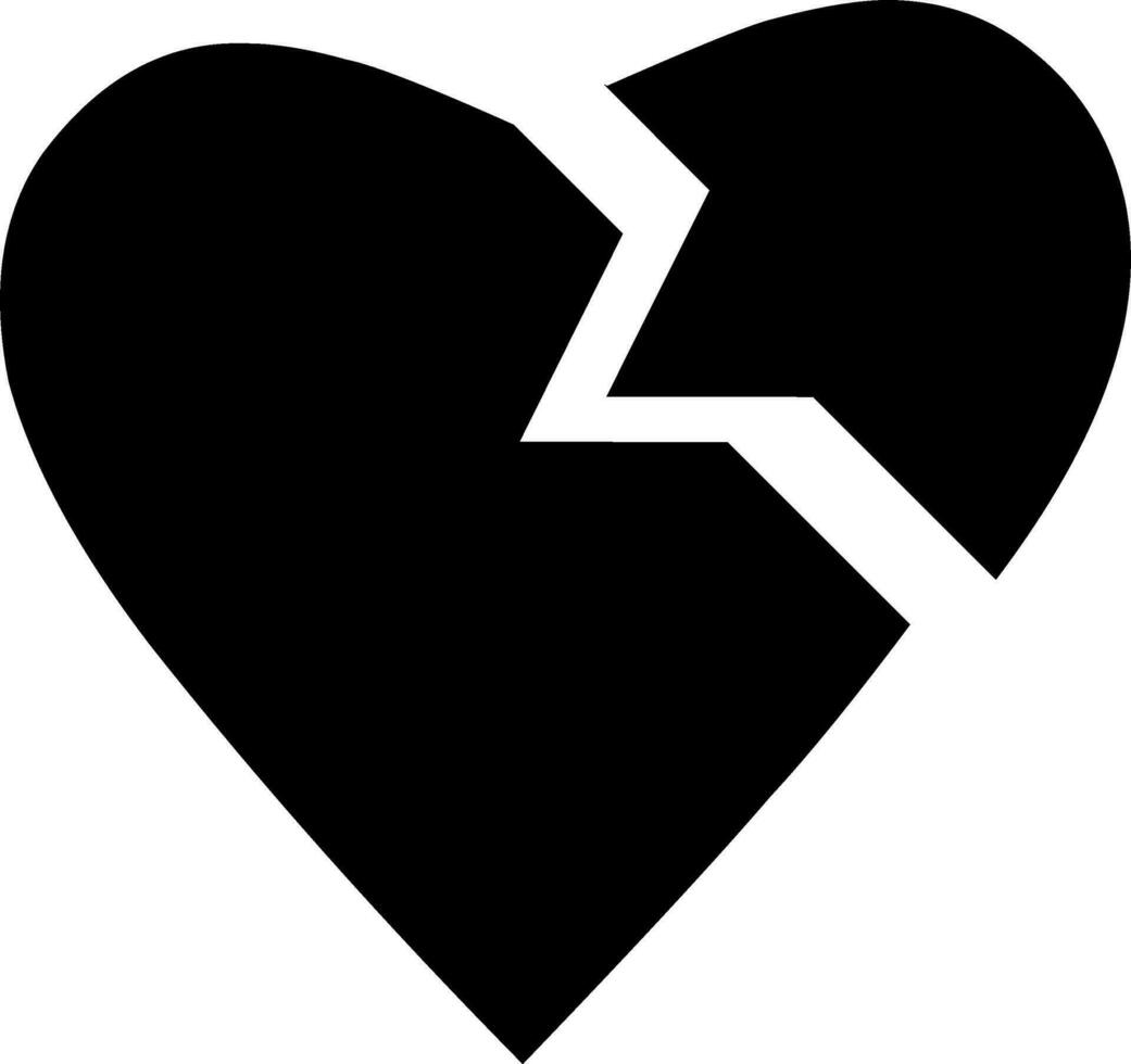 Herz brechen Symbol brechen oben Symbol traurig Symbol gebrochen Herz Symbol vektor