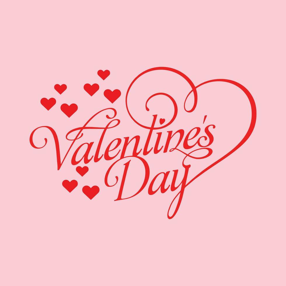 text Lycklig valentines dag baner, valentines dag hälsning kort mall med typografi text Lycklig valentine dag och röd hjärta och linje på bakgrund vektor illustration