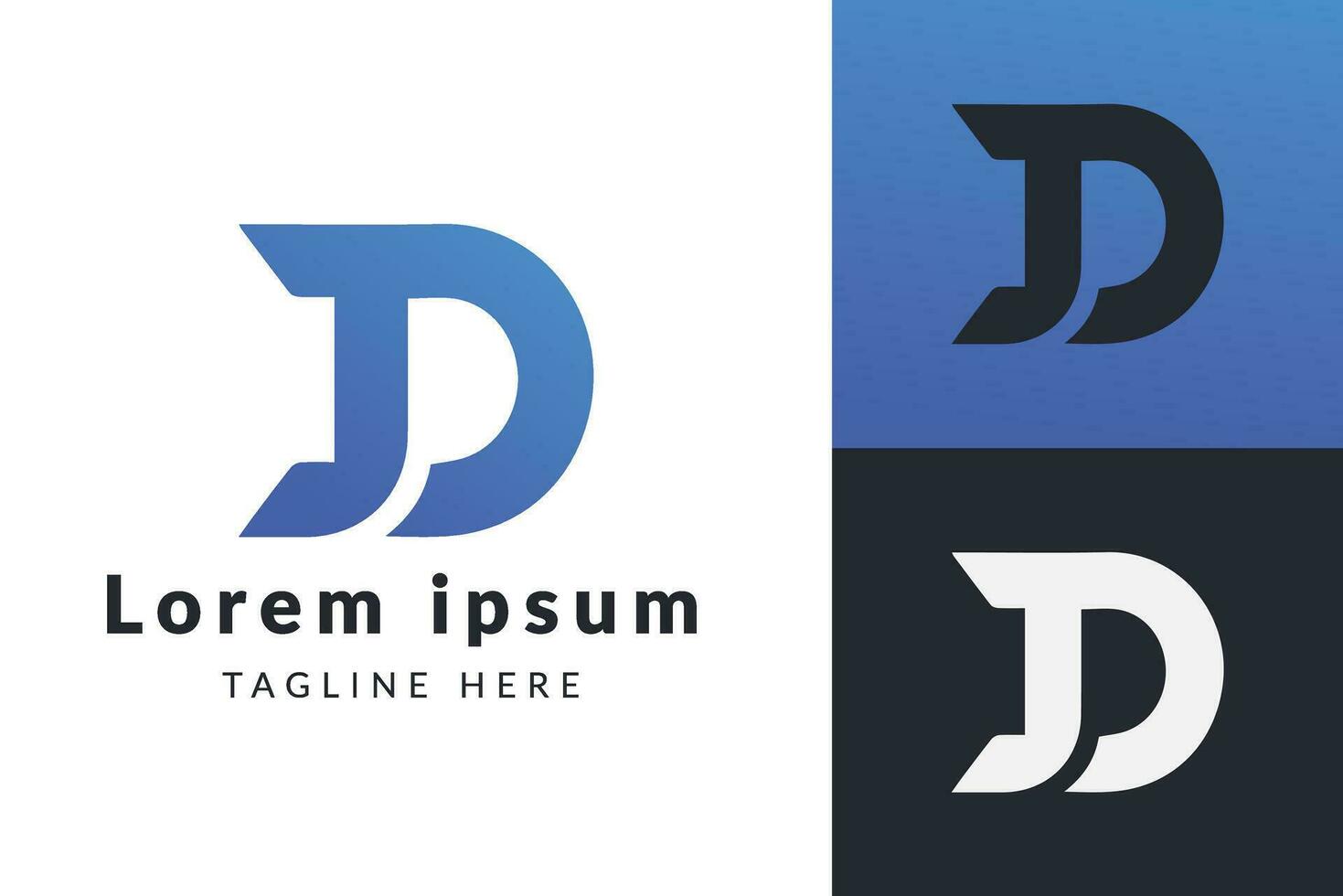 elegant Monogramm d Logo Design im Dual Töne vektor