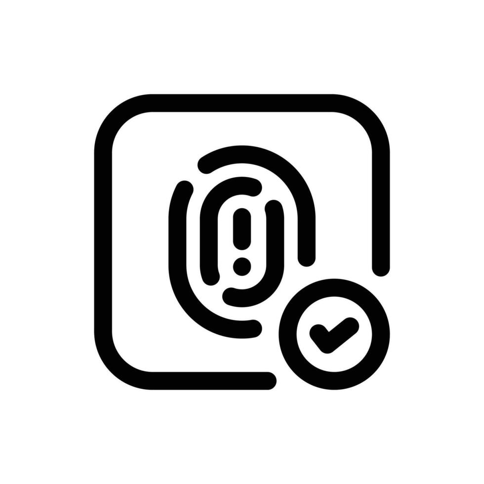 tillgång accepterad ikon i trendig översikt stil isolerat på vit bakgrund. tillgång accepterad silhuett symbol för din hemsida design, logotyp, app, ui. vektor illustration, eps10.