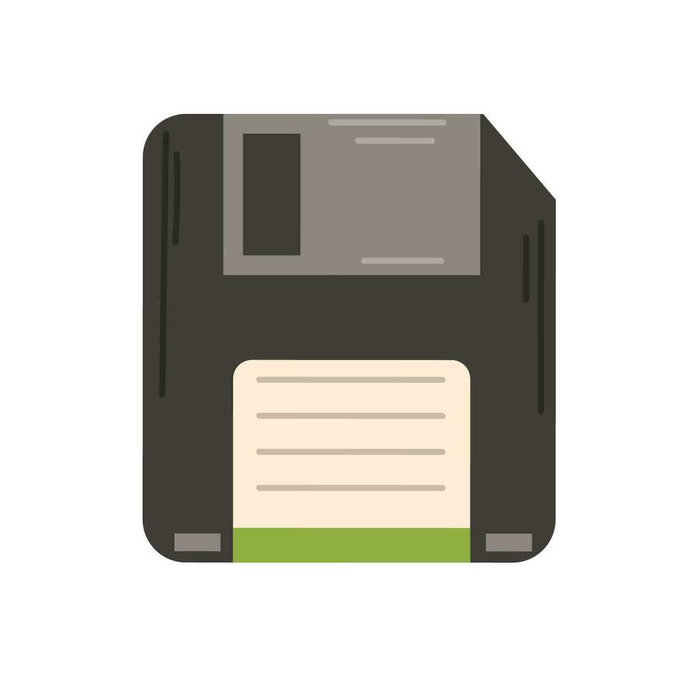 Diskette. ein Objekt von das 90er, 80er. retro. Symbol isoliert auf Weiß Hintergrund. vektor