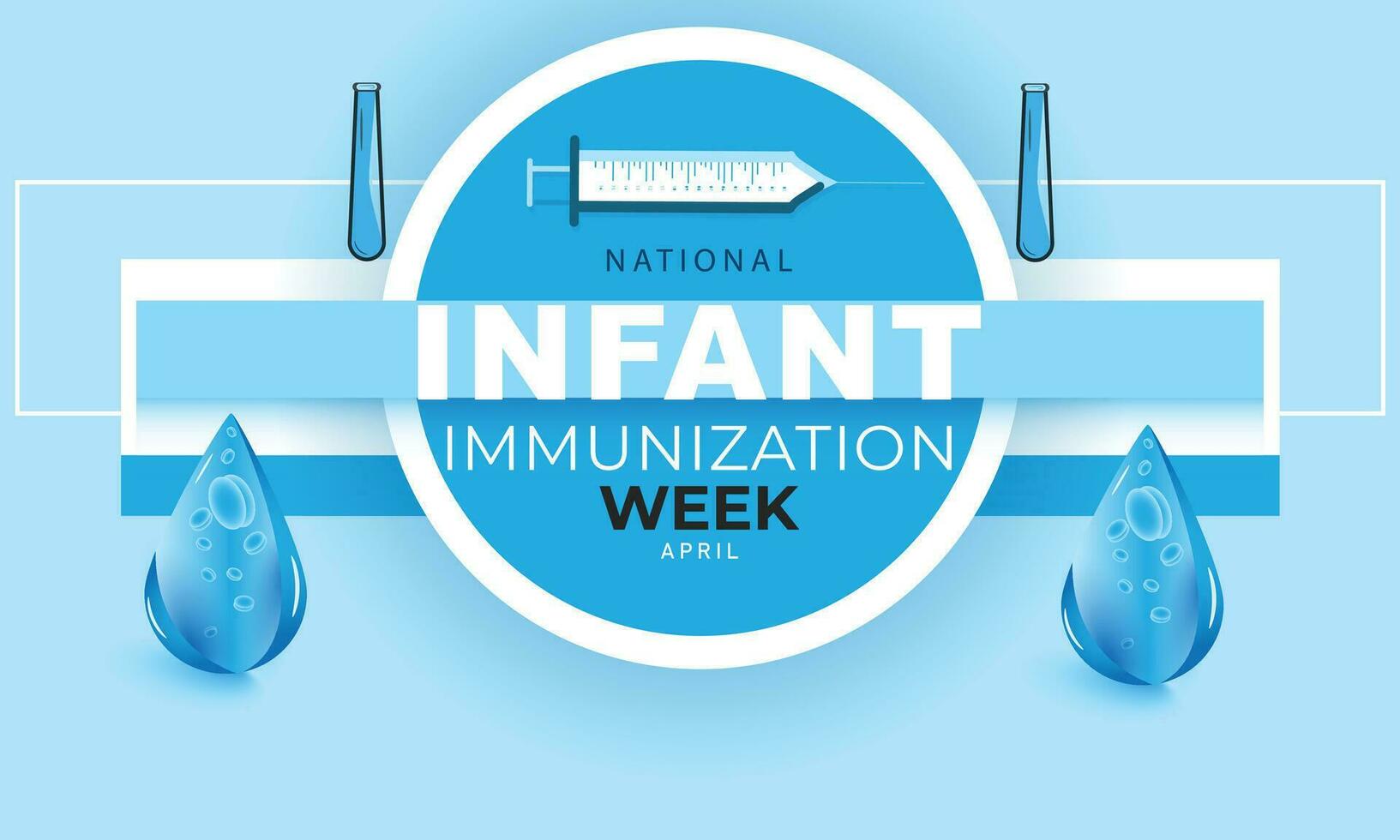 nationell spädbarn immunisering vecka. bakgrund, baner, kort, affisch, mall. vektor illustration.