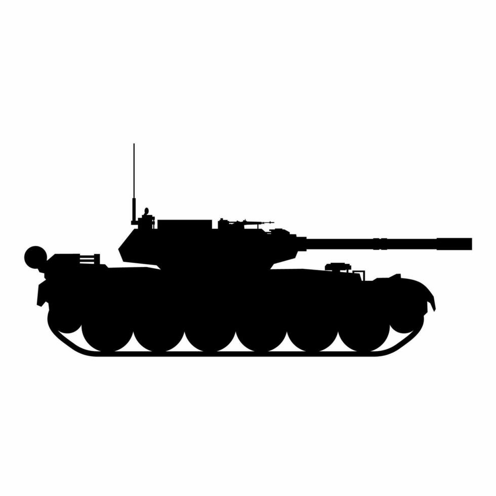 militär tank silhuett ikon vektor. militär tank silhuett för ikon, symbol eller tecken. armerad tank symbol för militär, krig, konflikt och kanon vektor