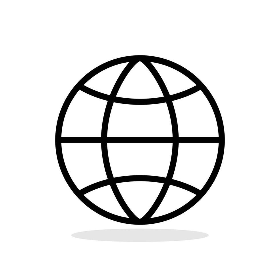 Globus Symbol isoliert Vektor Illustration.