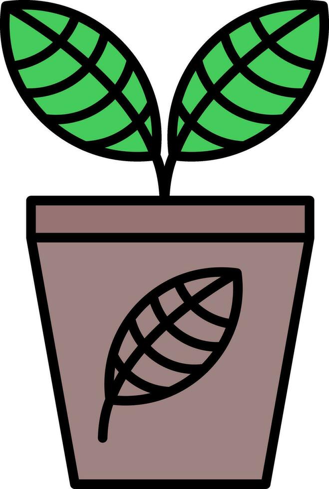 Symbol für gefüllte Pflanzenlinie vektor