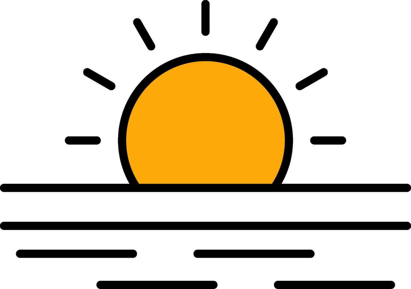 ramadan soluppgång linje fylld ikon vektor