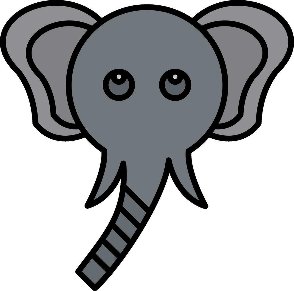 Elefant-Linie gefülltes Symbol vektor