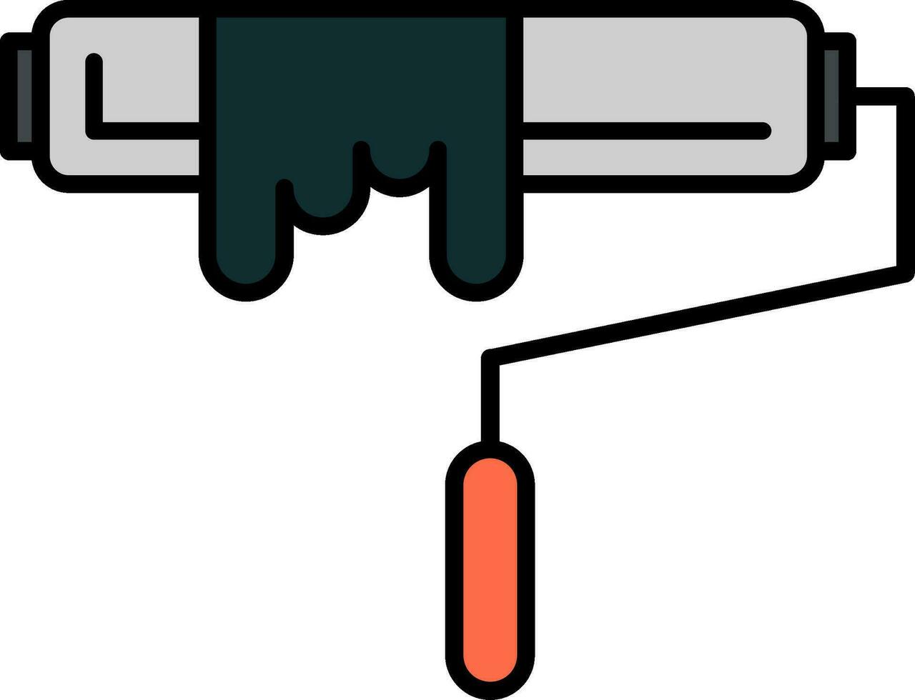 Farbe Walze Linie gefüllt Symbol vektor