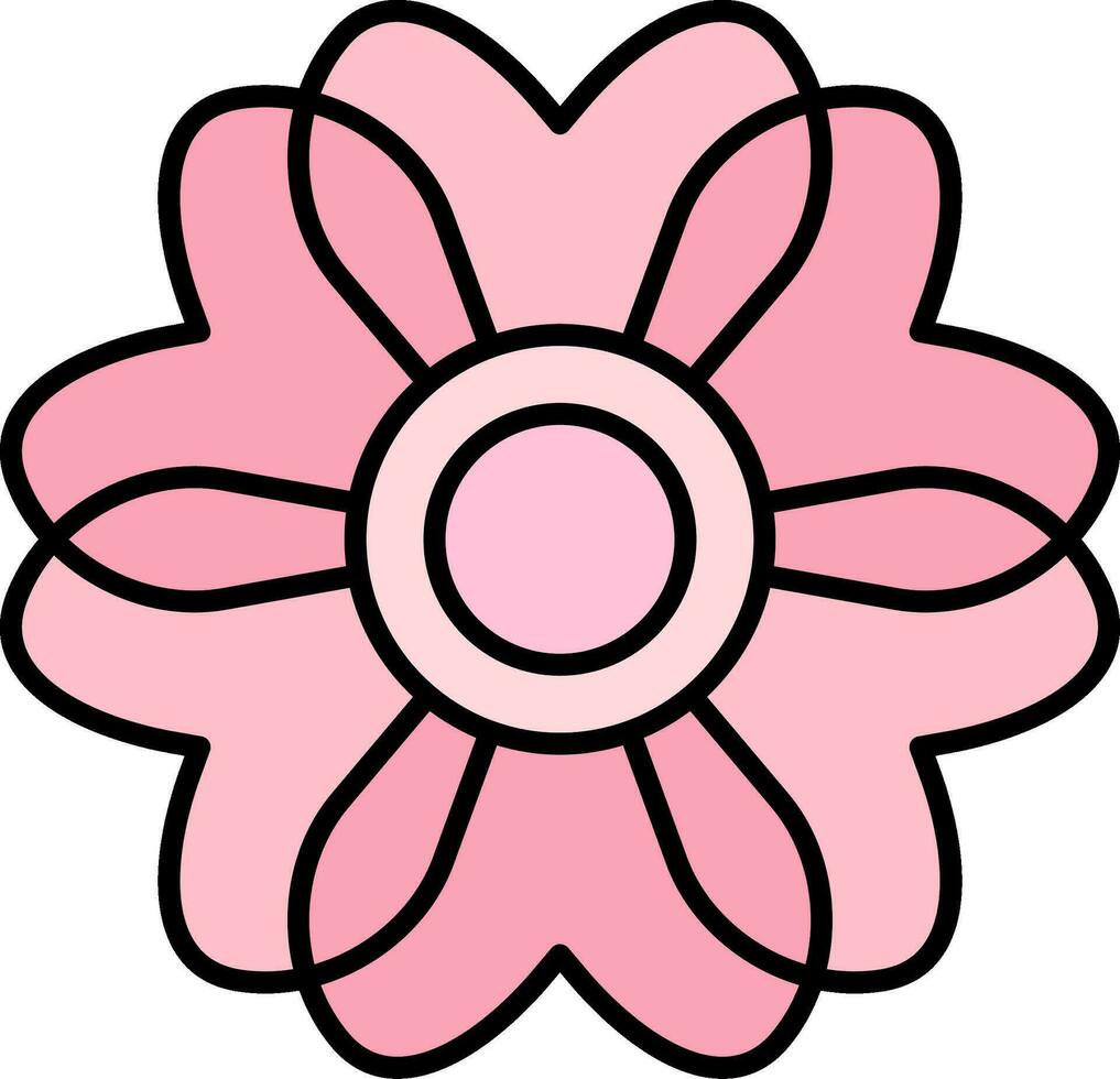 Sakura Linie gefüllt Symbol vektor