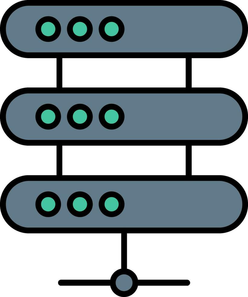 Server Linie gefüllt Symbol vektor