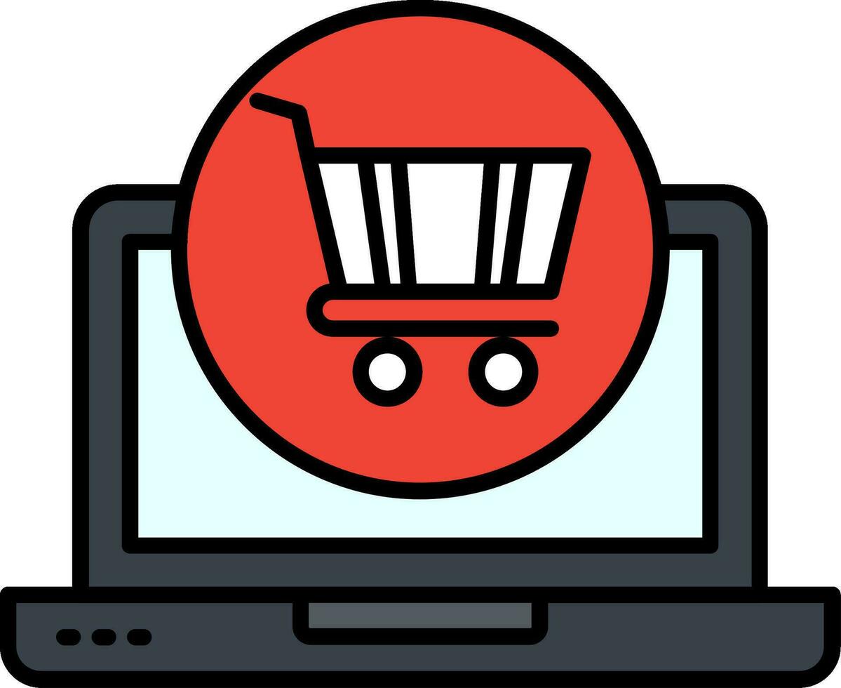 Einkaufen online Linie gefüllt Symbol vektor