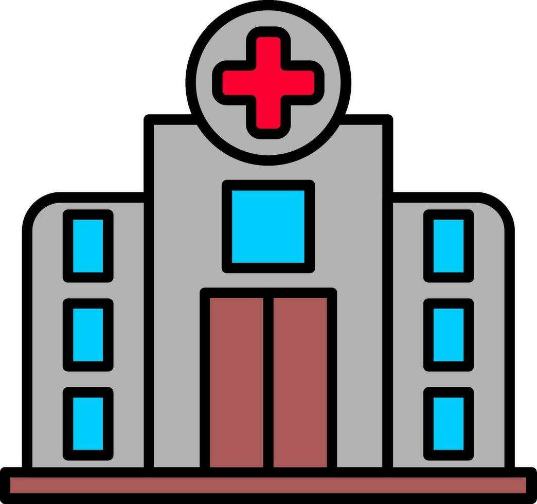sjukhus linje fylld ikon vektor