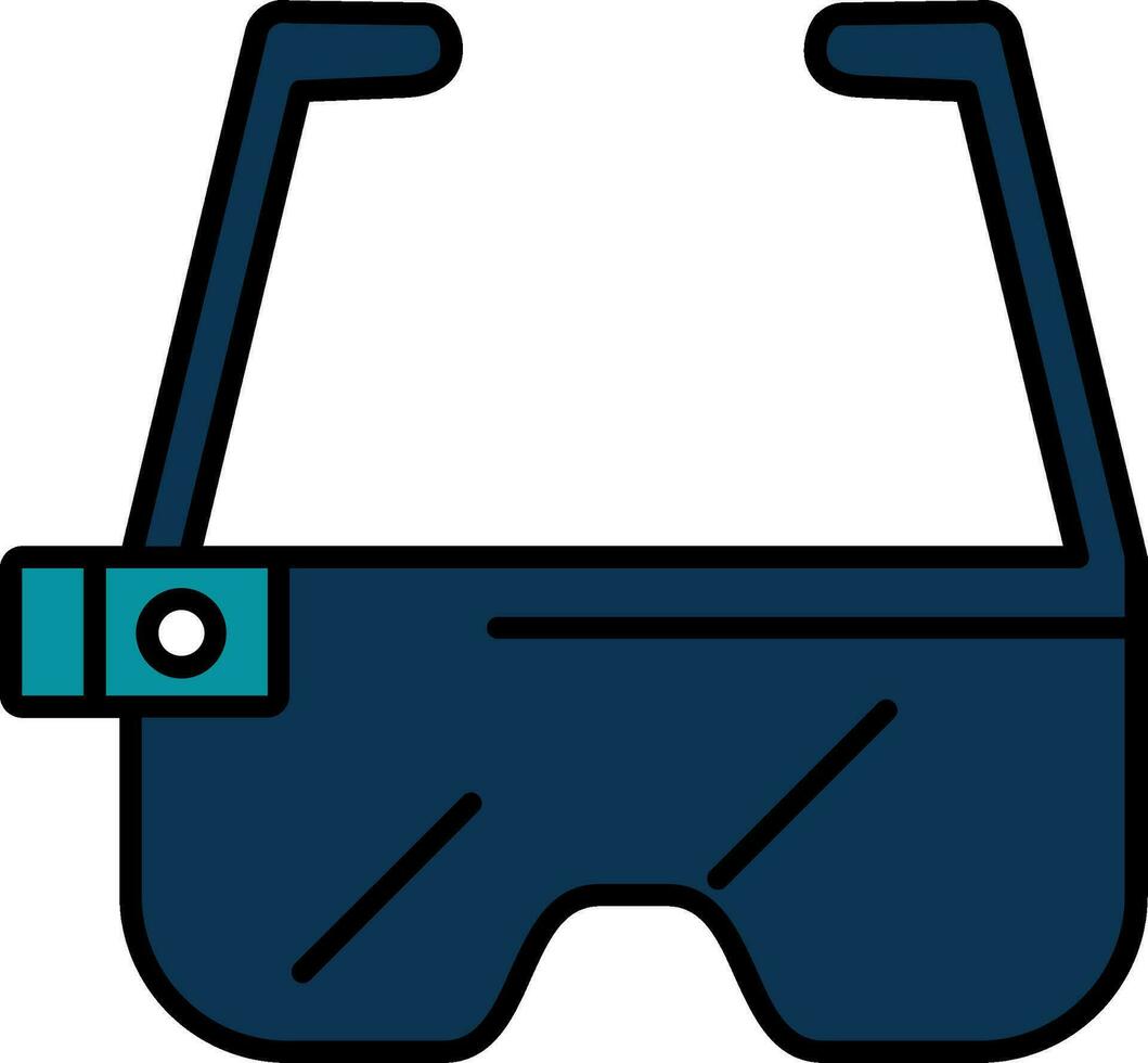 ar Brille Linie gefüllt Symbol vektor