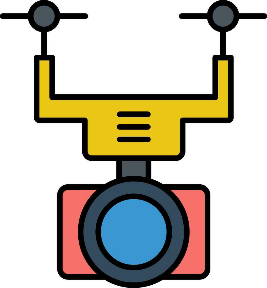 Kamera Drohne Linie gefüllt Symbol vektor