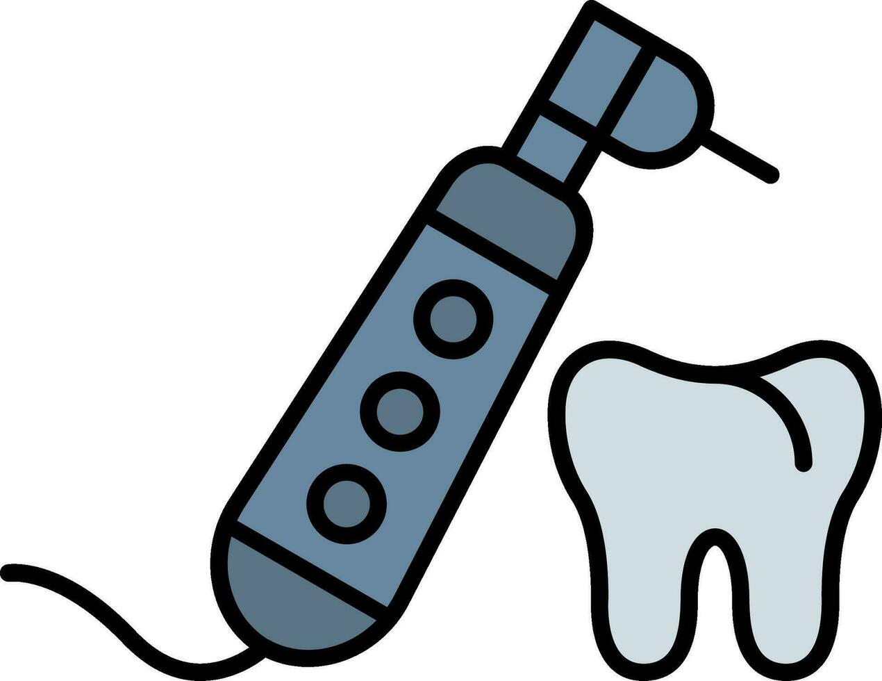 Dental bohren Linie gefüllt Symbol vektor