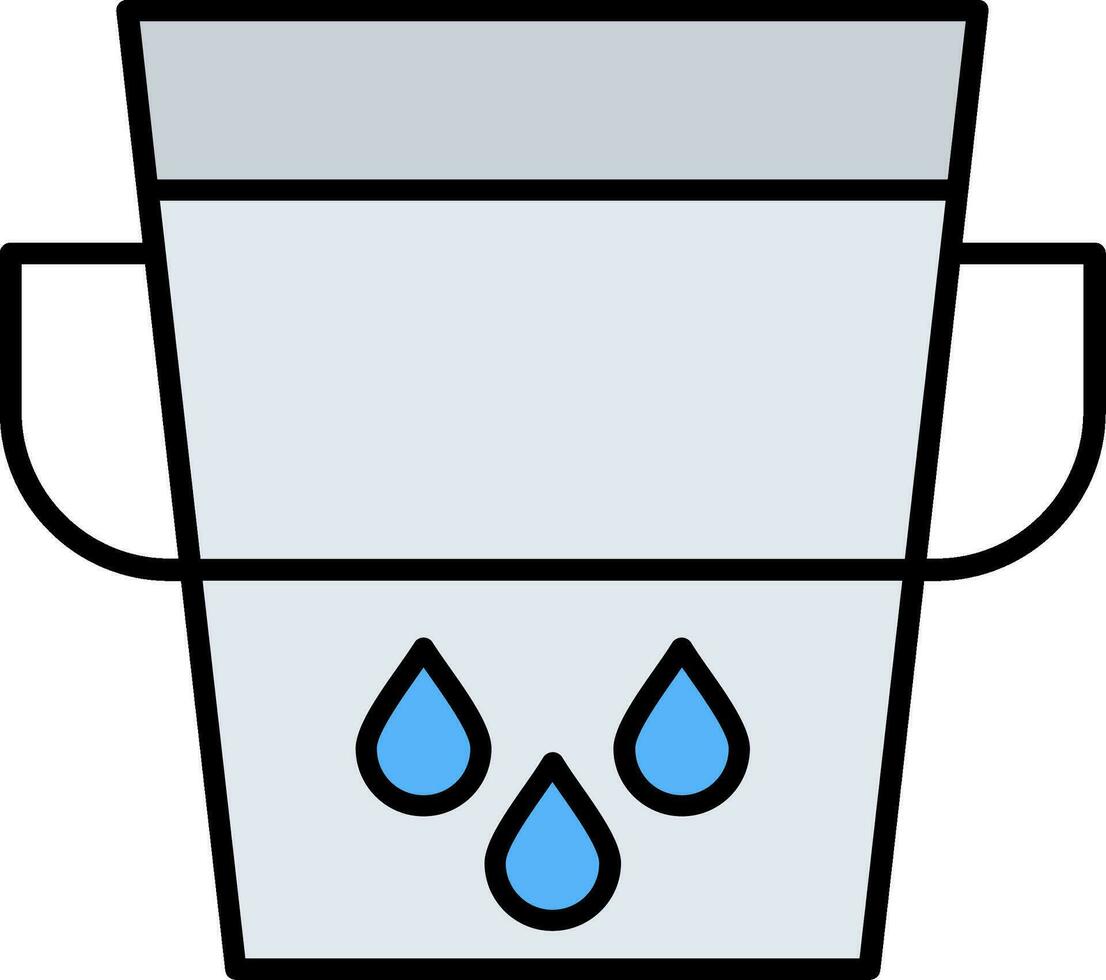 Symbol für gefüllte Wassereimerlinie vektor