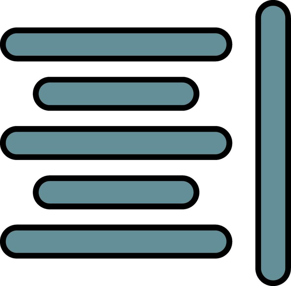 horizontal ausrichten Linie gefüllt Symbol vektor