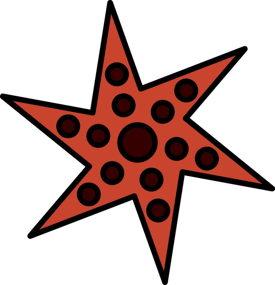 sjöstjärna linje fylld ikon vektor