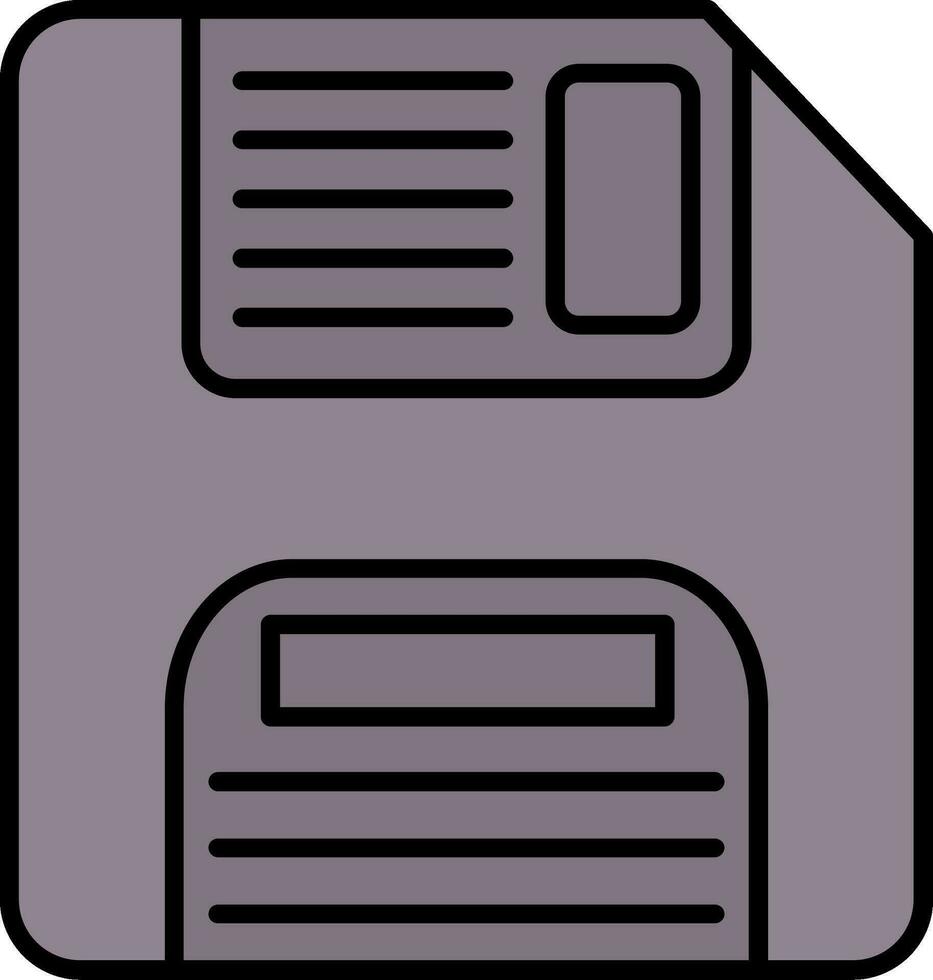 Diskette Platte Linie gefüllt Symbol vektor