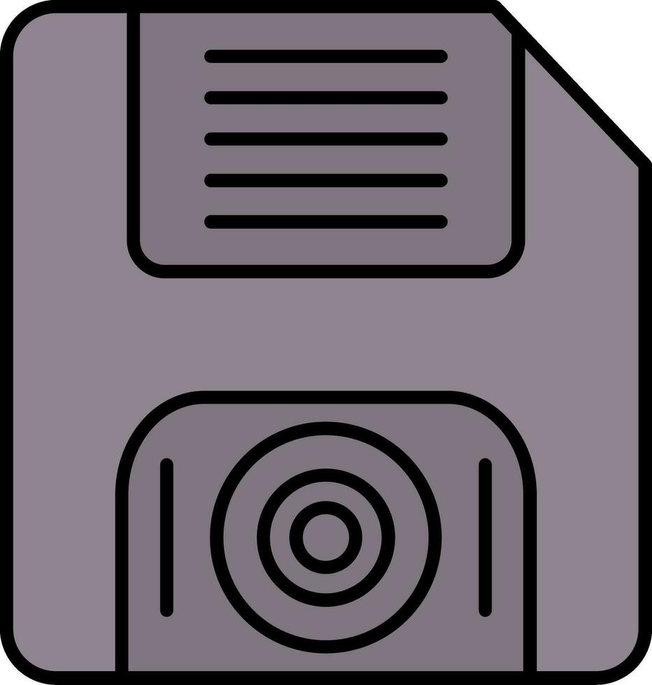 Diskette Platte Linie gefüllt Symbol vektor