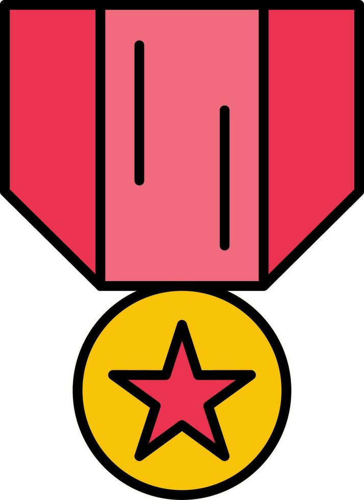 medalj av hedra linje fylld ikon vektor