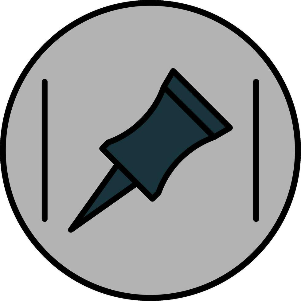 Pin-Linie gefülltes Symbol vektor