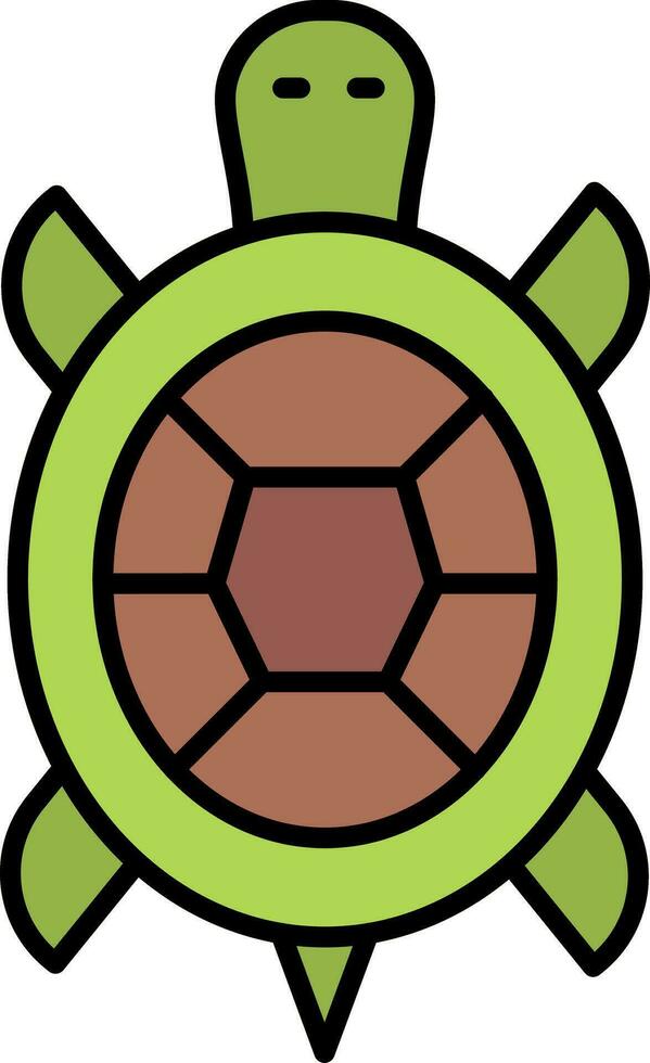 Schildkröte Linie gefüllt Symbol vektor