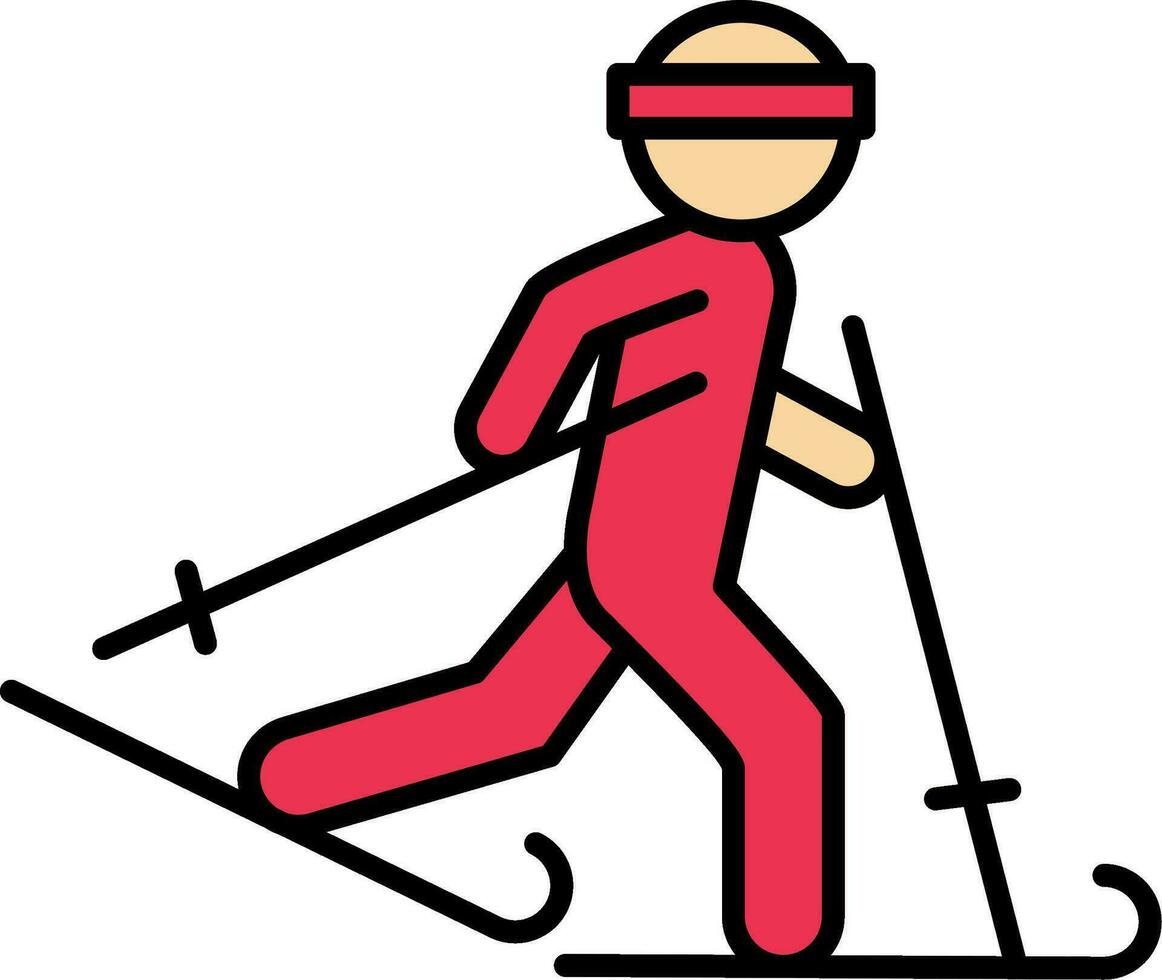 Ski Linie gefüllt Symbol vektor