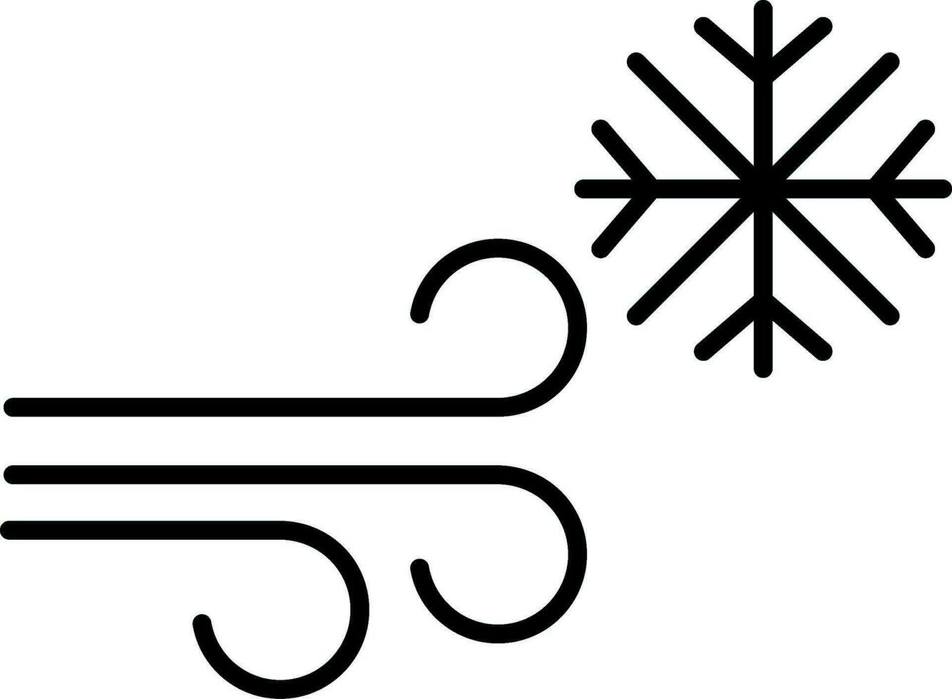 häftig snöstorm linje fylld ikon vektor