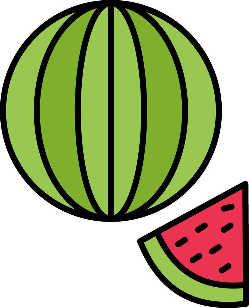 Wassermelone Linie gefüllt Symbol vektor