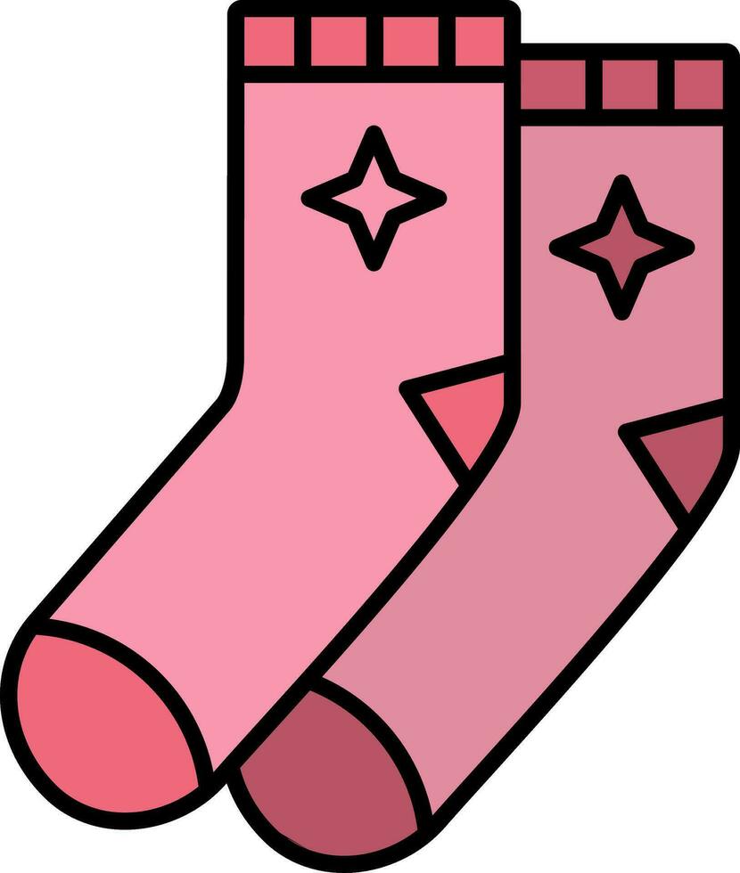 Socken Linie gefüllt Symbol vektor