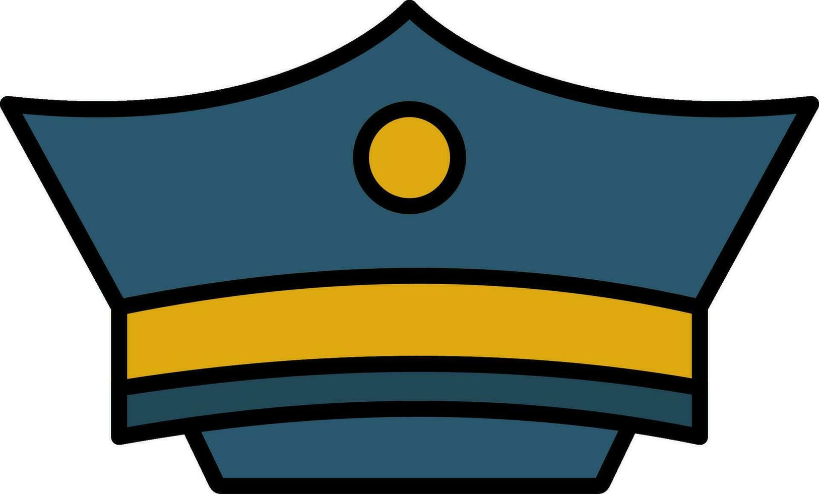 des Polizisten Hut Linie gefüllt Symbol vektor