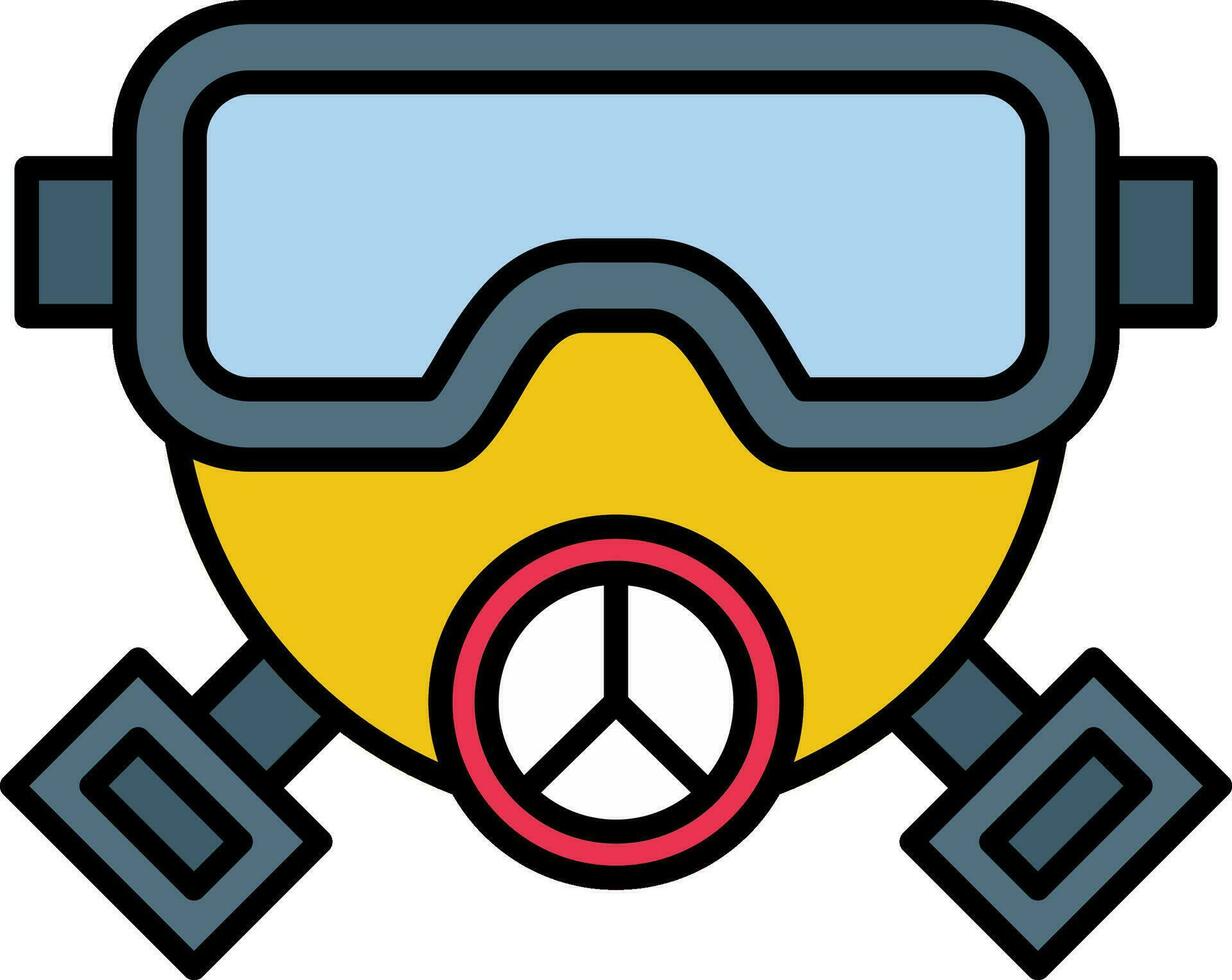 Symbol für gefüllte Gasmaskenlinie vektor