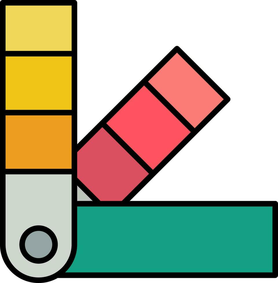 Färg swatch linje fylld ikon vektor