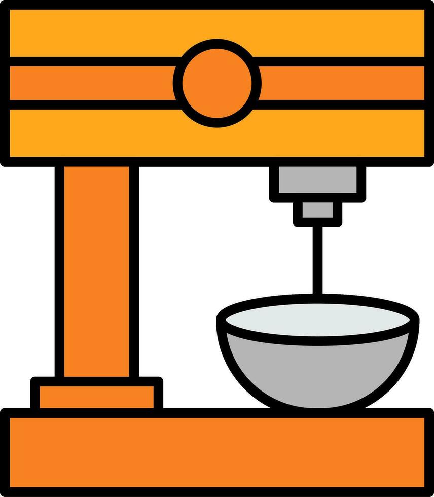 Mischen Maschine Linie gefüllt Symbol vektor