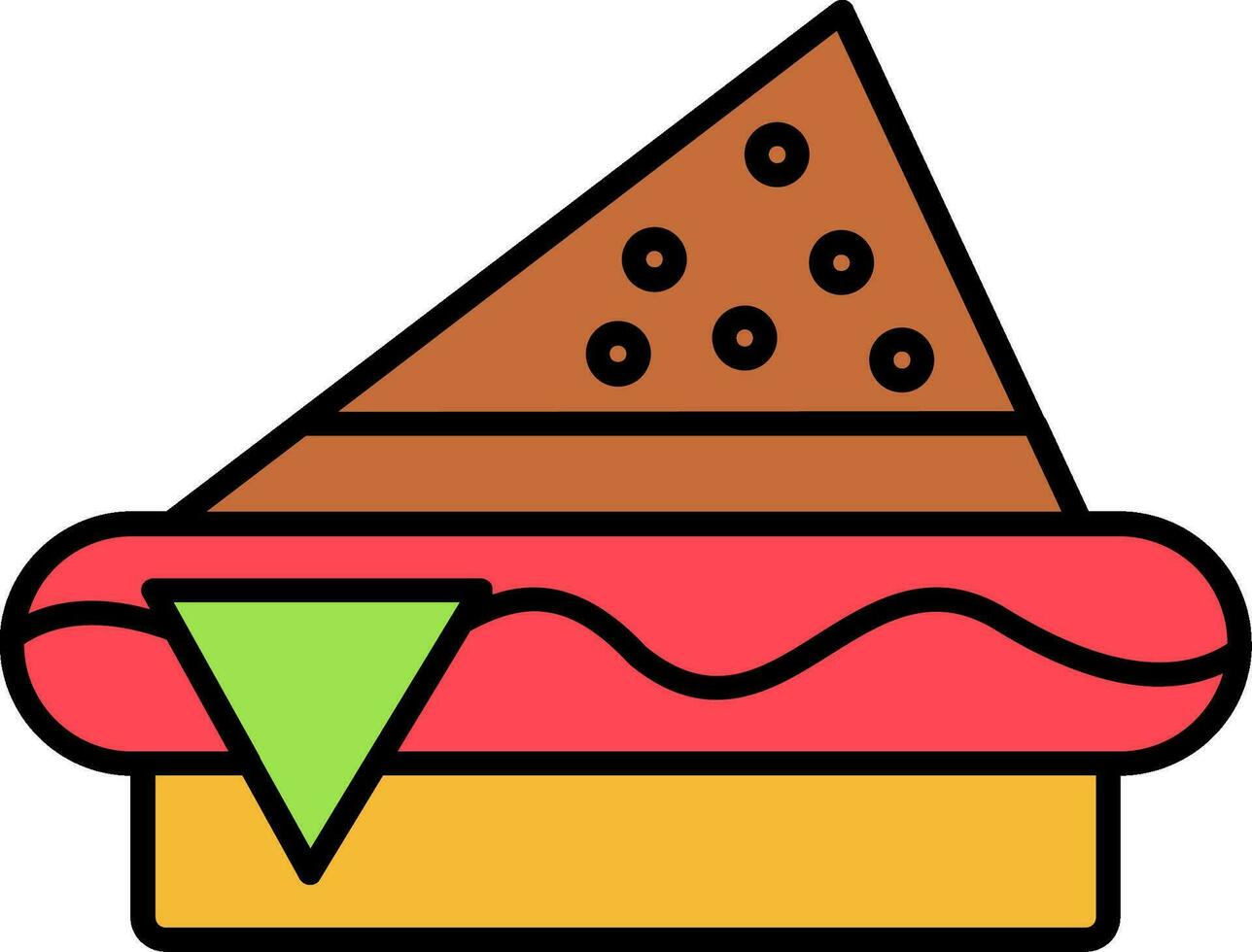 Sandwich Linie gefüllt Symbol vektor