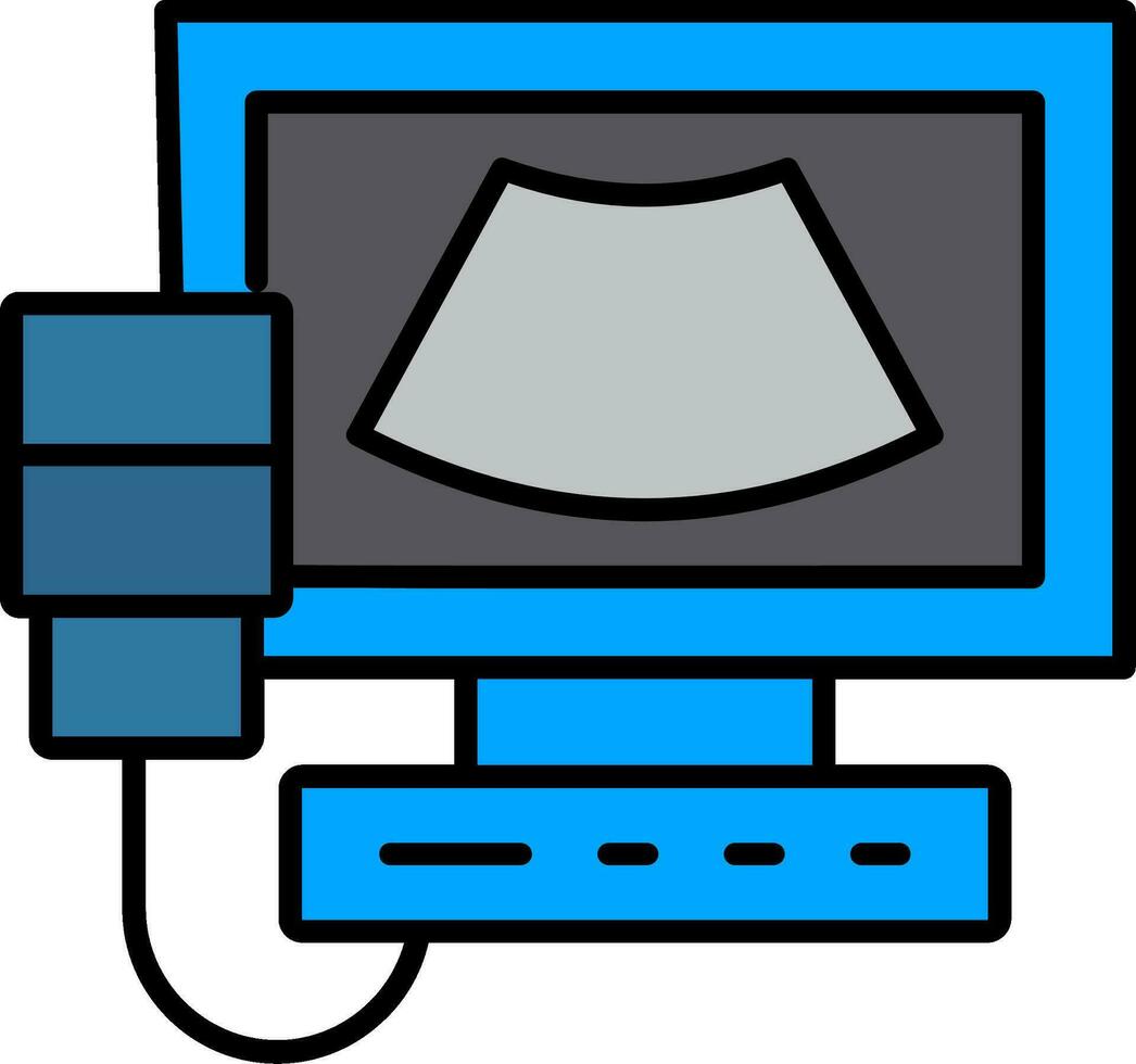 Ultraschall Linie gefüllt Symbol vektor