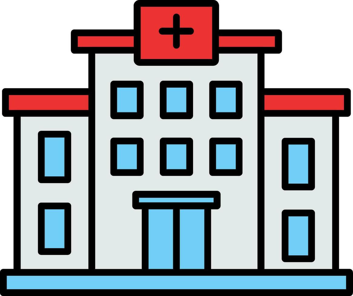 sjukhus linje fylld ikon vektor