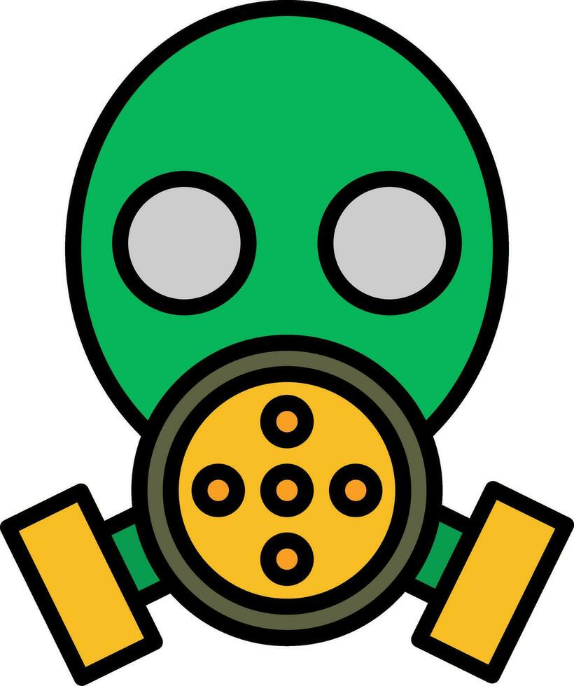 Symbol für gefüllte Gasmaskenlinie vektor