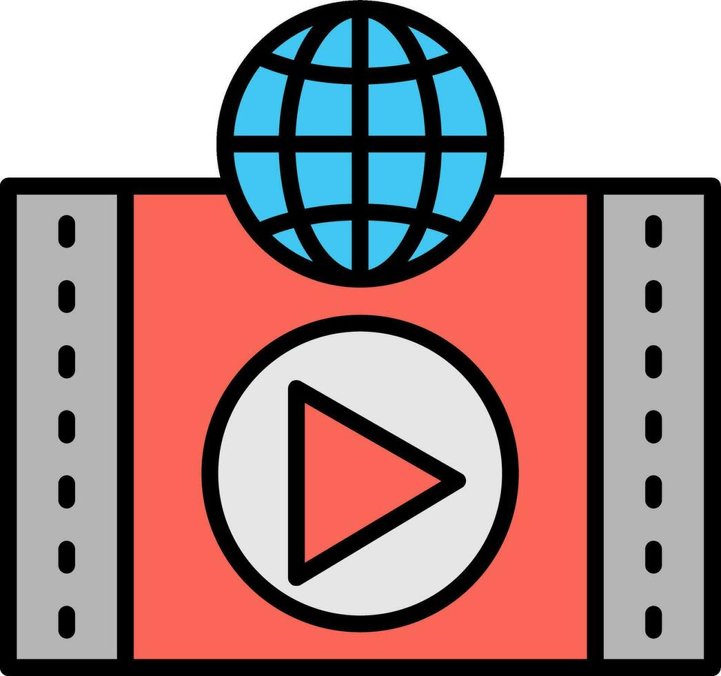 Video Anzeige Linie gefüllt Symbol vektor