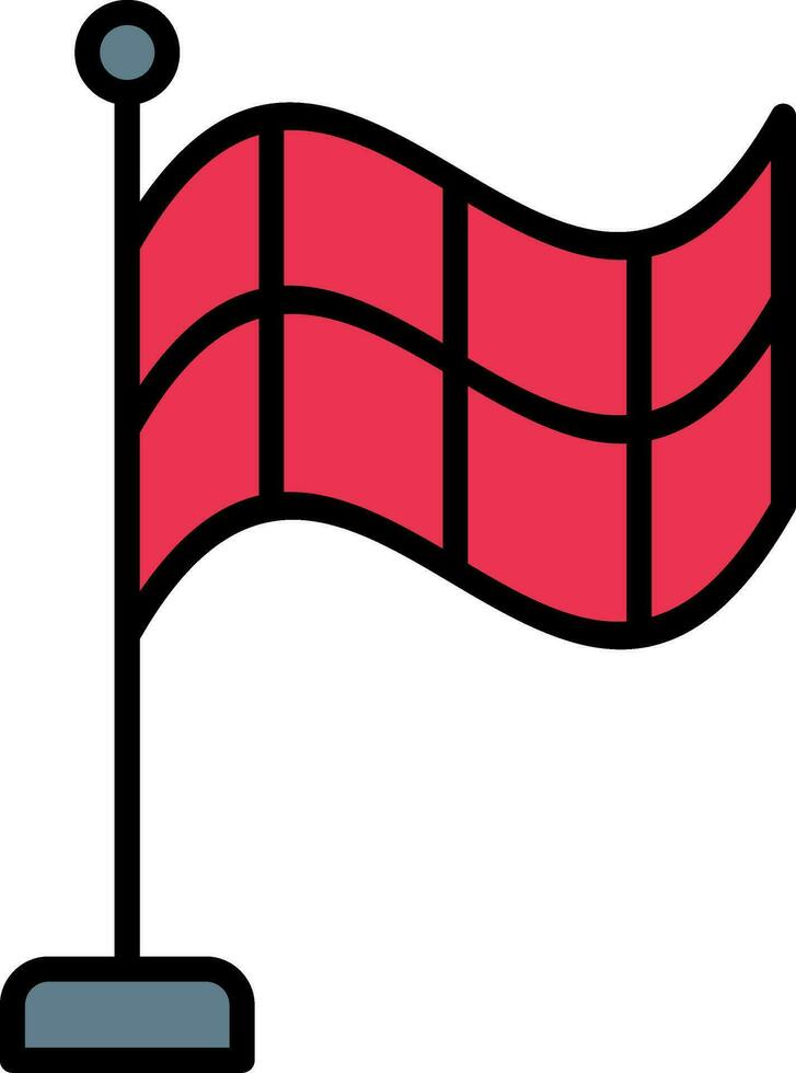 offside flagga linje fylld ikon vektor